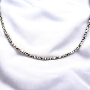 22 inch, 3mm Silver Stainless steel men’s wheat chain necklace